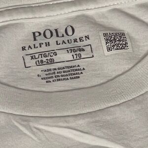 Big Boys Polo by Ralph Lauren White Kids Short Sleeve Tee